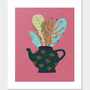 teapot flower composition Posters and Art